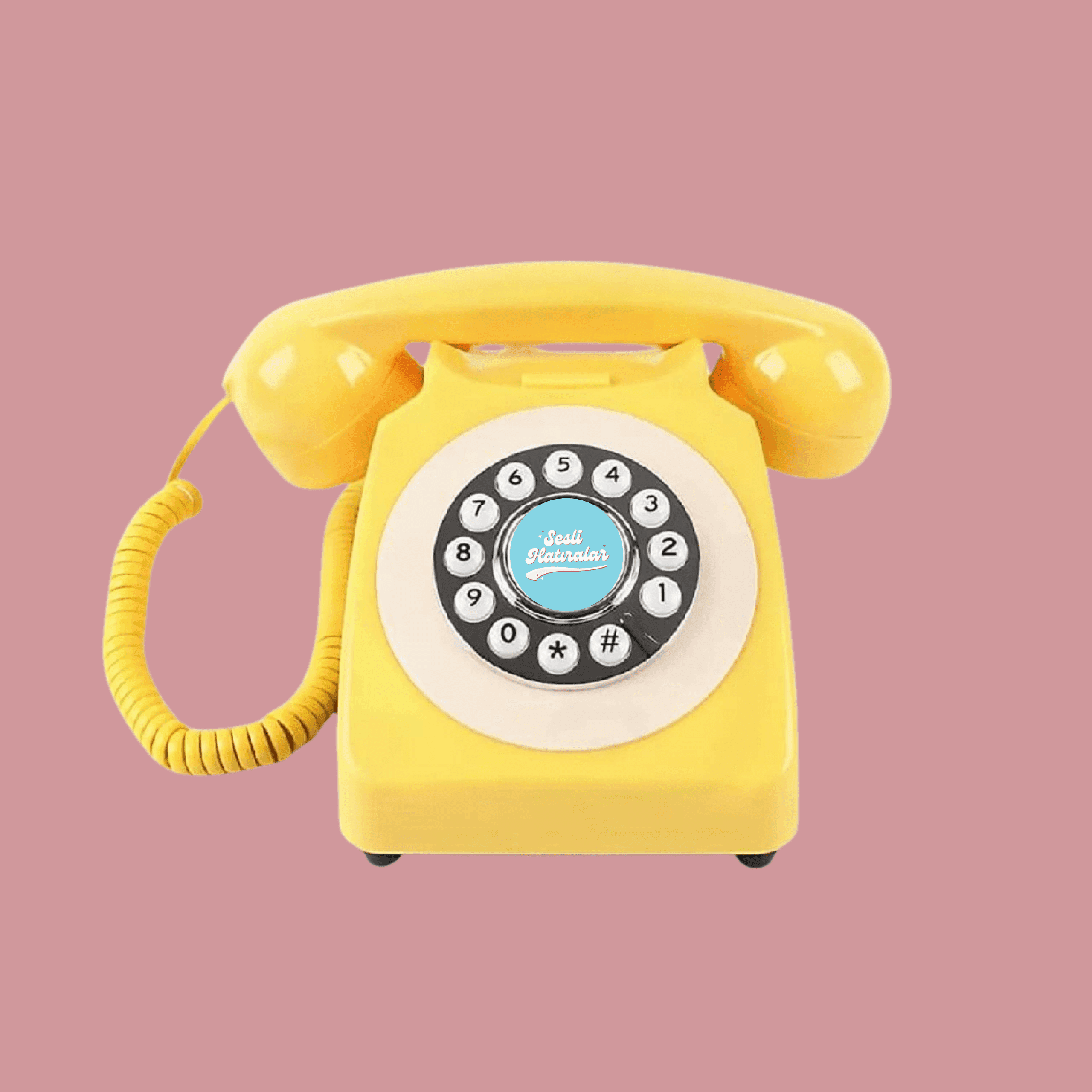 Sarı klasik retro telefon